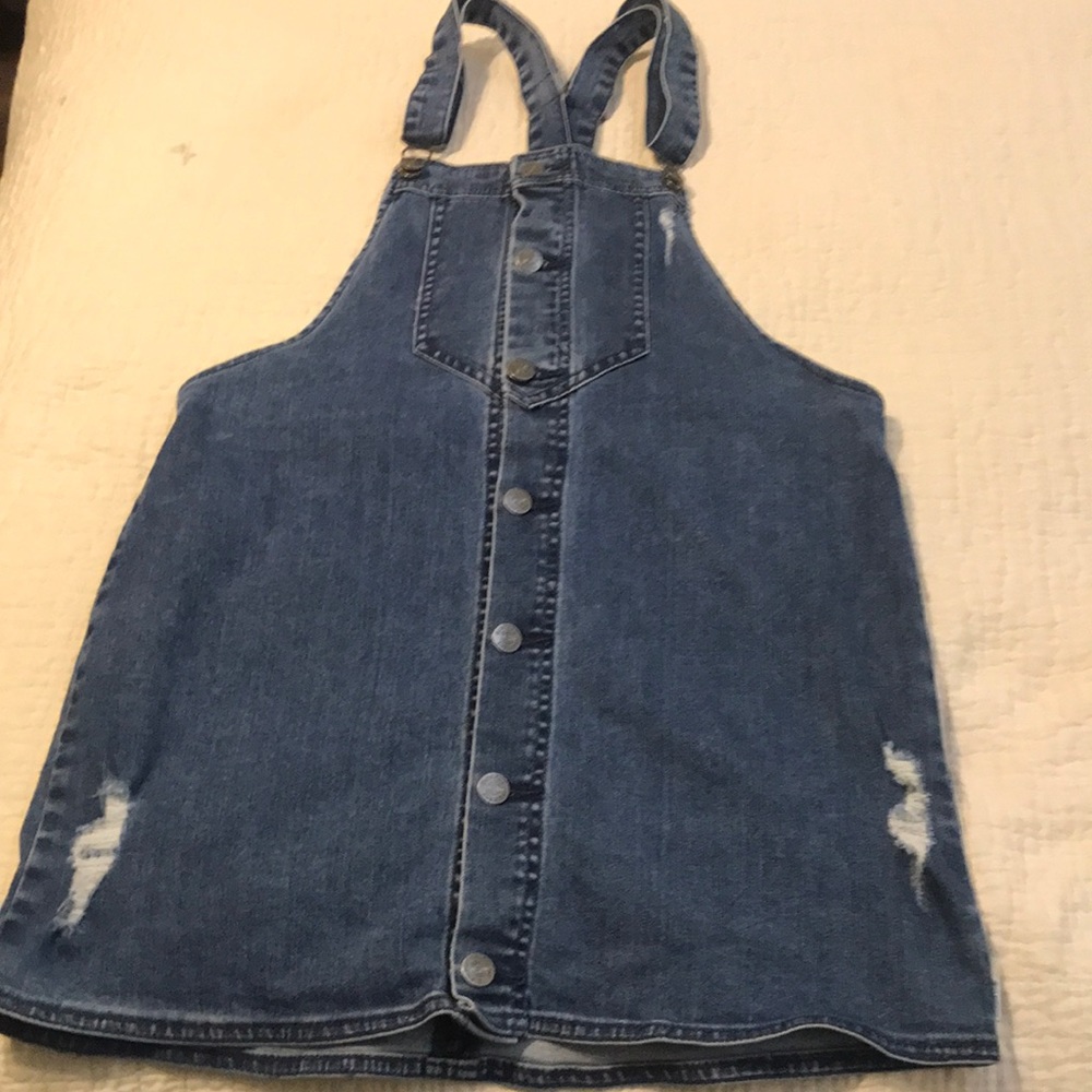 Element Denim Jean Overall Button Up Dress